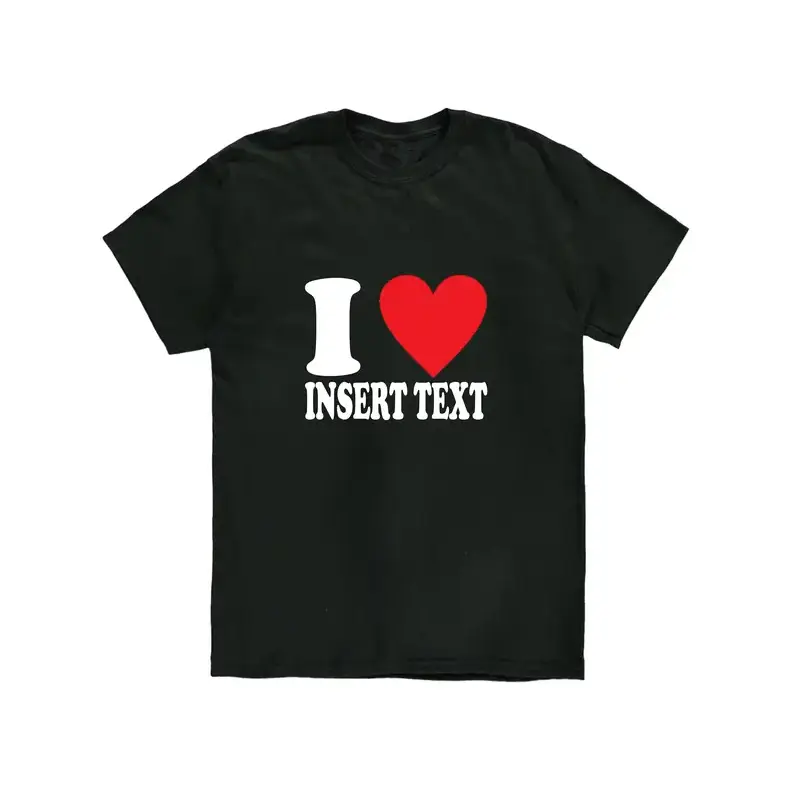 TikTok Shop Deals Custom “I Love” Graphic T-Shirt (Viral), Summer Outfits Personalized Unisex Printed Top