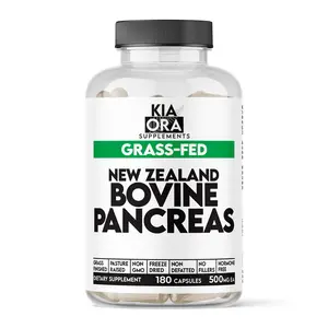 New Zealand Grass-Fed Bovine Pancreas Capsules | Single-Ingredient Whole Organ Supplement | 180 Count