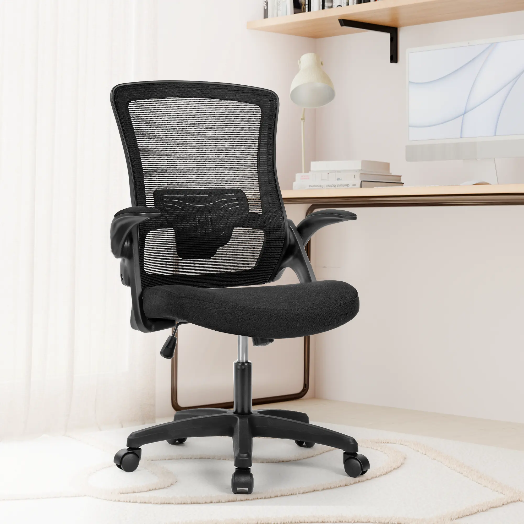 NEO CHAIR Office High Back Mesh Adjustable Height and Ergonomic Home Office Executive Lumbar Support Padded Flip-up Armrest