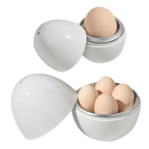 Creative Egg Shape Microwave Egg Cooker，Rapid Egg Cooker 4/1 Egg Capacity  - Quick Cooker Kitchen Cooking Gadgets