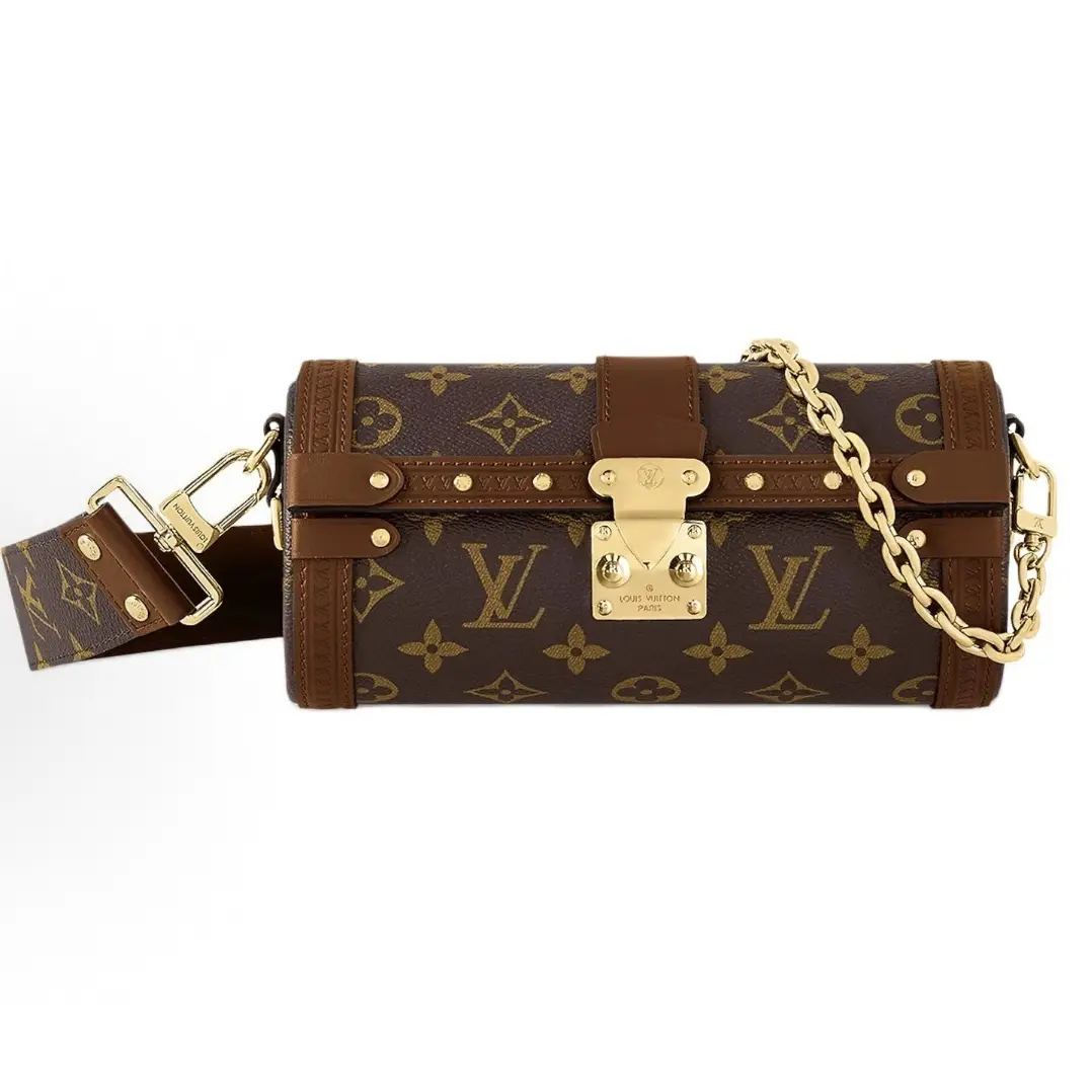Pre-owned Louis Vuitton Papillon Trunk Vintage Flower Chain S lock Lock Coating Canvas Collar Leather Edge Underarm Bag Handbag Shoulder Bag Crossbody Bag Women's Brown 19*9*9cm th260611055