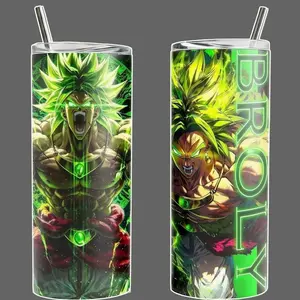 Broly Stainless Steel Insulated Travel Dragon Tumbler With Straw | 20oz 40oz Legendary Super Saiyan Power Edition Dbz fans