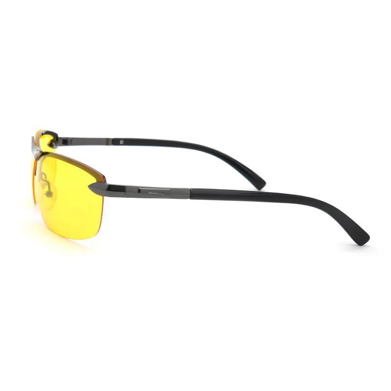 Men's Stylish Sporty Night Vision Goggles - Polarized Metal Reinforced Frame, Anti-Glare Surround Design Suitable for Outdoor Driving/Cycling/Fishing Scenarios SM0109