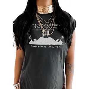 PEACE OR CHAOS SIDE SLIT TEE