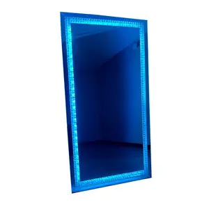 Multi-ColorLED FLOOR Dressing Mirror, LED Large Decorative Mirror, Light, Color Change Full Body Mirror