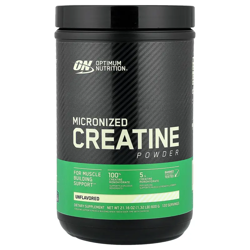 Optimum Nutrition Micronized Creatine Powder, Unflavored, 1.32 lb (600 g)