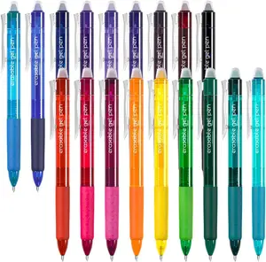 18 Colors Retractable Erasable Gel Pens Clicker, Fine Point(0.7), Make Mistakes Disappear,  Comfort Grip for Drawing Writing Planner and Crossword Puzzles