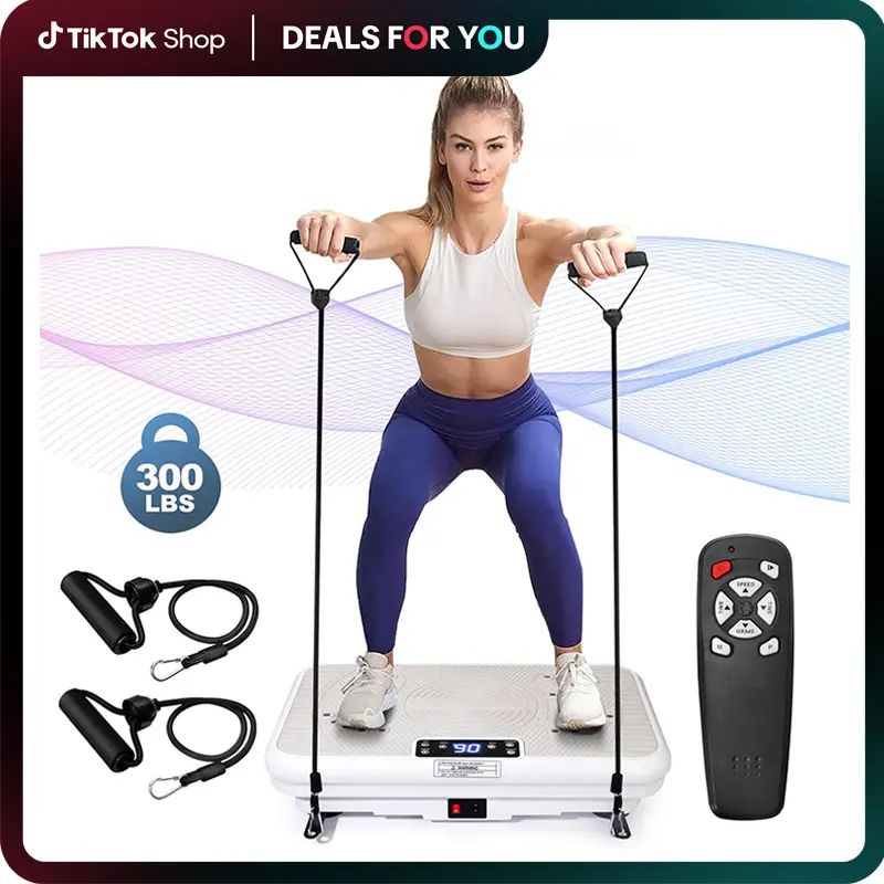 ROTAI Whole Body Vibration Plate Fitness Platform, Lymphatic Drainage, Whole Body portable Exercise eqimum Weight 300lb Vibrauipment ,Low Noise,Maxtion Shake Plate