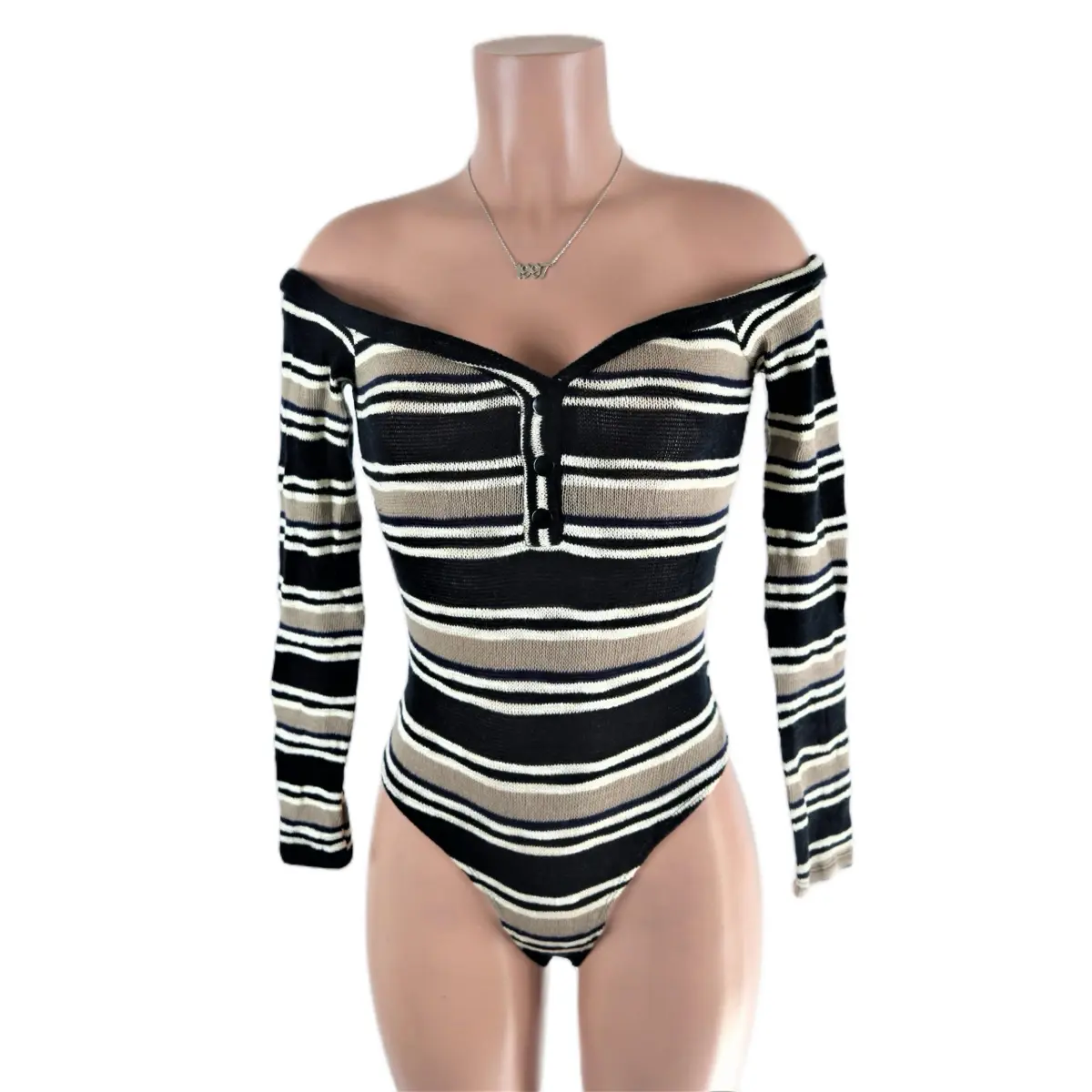 Women's Fall Stripe Suit Body Du Bodysuits in Spandex and Polyester Womenswear