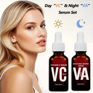 Vitamin C + Retinol Brightening Serum Duo for Day and Night Use, Targets Firmness and Even Skin Tone, Reduces Dark Spots