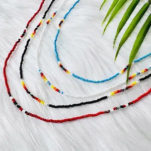 Colorful Handmade Beaded Necklace - Unisex Boho Jewelry Inspired by Tribal & Indigenous Style with Vibrant Color Design and Intricate Beadwork everyday  necklace
