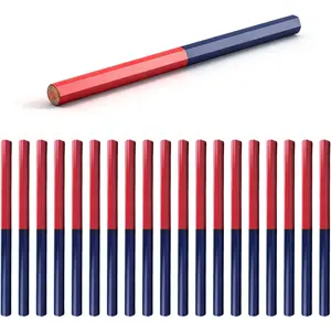 Flylin Carpenter Pencils, 20-Pack Dual-Ended Red and Blue Erasable Colored Pencil Set, Giant HB Marking Pencils for Wood and Construction