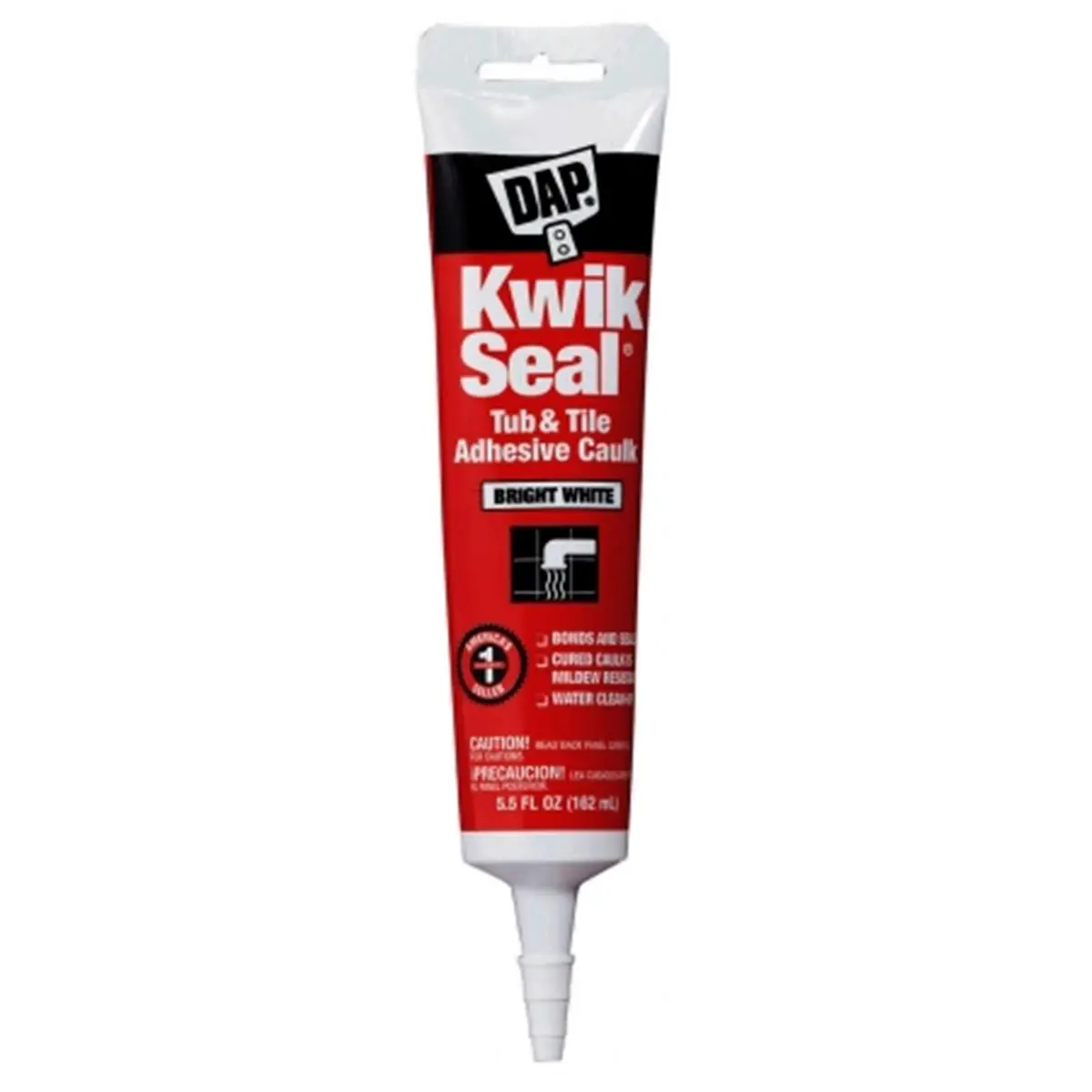 Dap White Kwik-Seal All-Purpose 6oz Caulk - Easy-to-Apply, Flexible, Long-Lasting Paintable Sealant for Tub Use (6oz Containers)