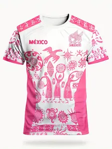 Mexican style men's football pinhole breathable polyester fabric sweatshirt & round neck comfortable sports top & suitable for competition, football training and daily leisure & Football Jerseys