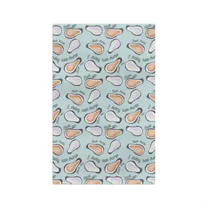 Slightly Subtle Oyster Pattern Microfiber Tea Towel | Pastel Shell Design