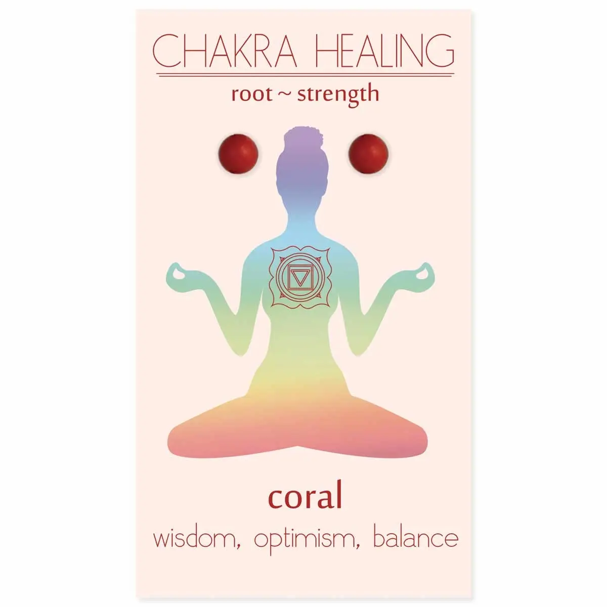 Zad Jewelry Natural Root Red Coral Stud Earrings - Carded Chakra Healing Semiprecious Stone Jewelry with Grounding Properties for Adults’ Wellness Products, Including Healing Info, No, No Warning Applicable