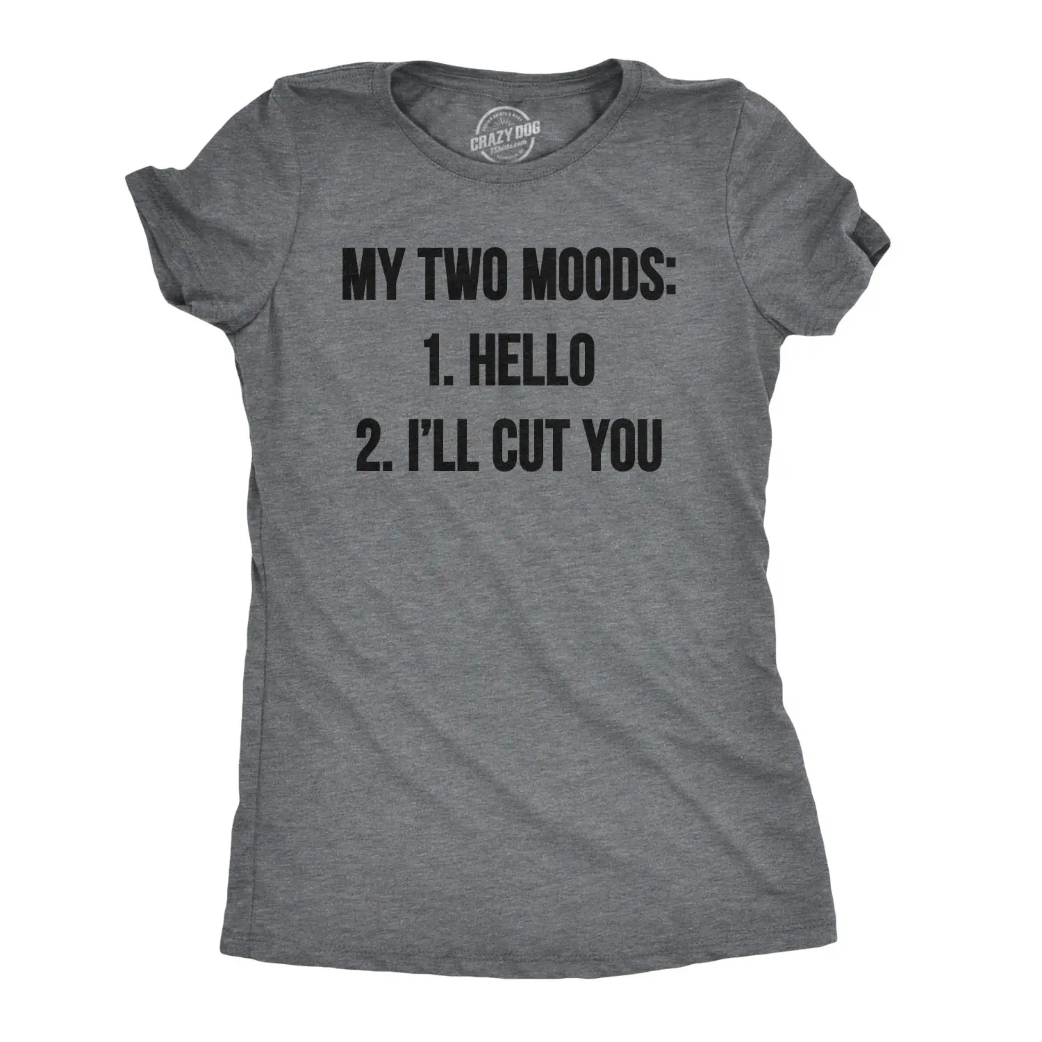 Womens My Two Moods Funny T shirt Novelty Humor Sarcastic Cool Graphic Hilarious Funny Womens T Shirts Cute Vintage Fashion Casual Ladies T-Shirt Gift Funny Introvert Top Women's Novelty Tees Dark Grey