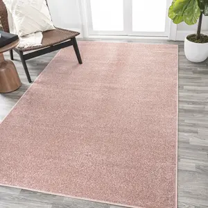 JONATHAN Y Haze Solid Low-Pile Indoor Pink Area Rug; for Living Room, Kitchen, Bedroom, Dining Room, Office barbies dreamhouse