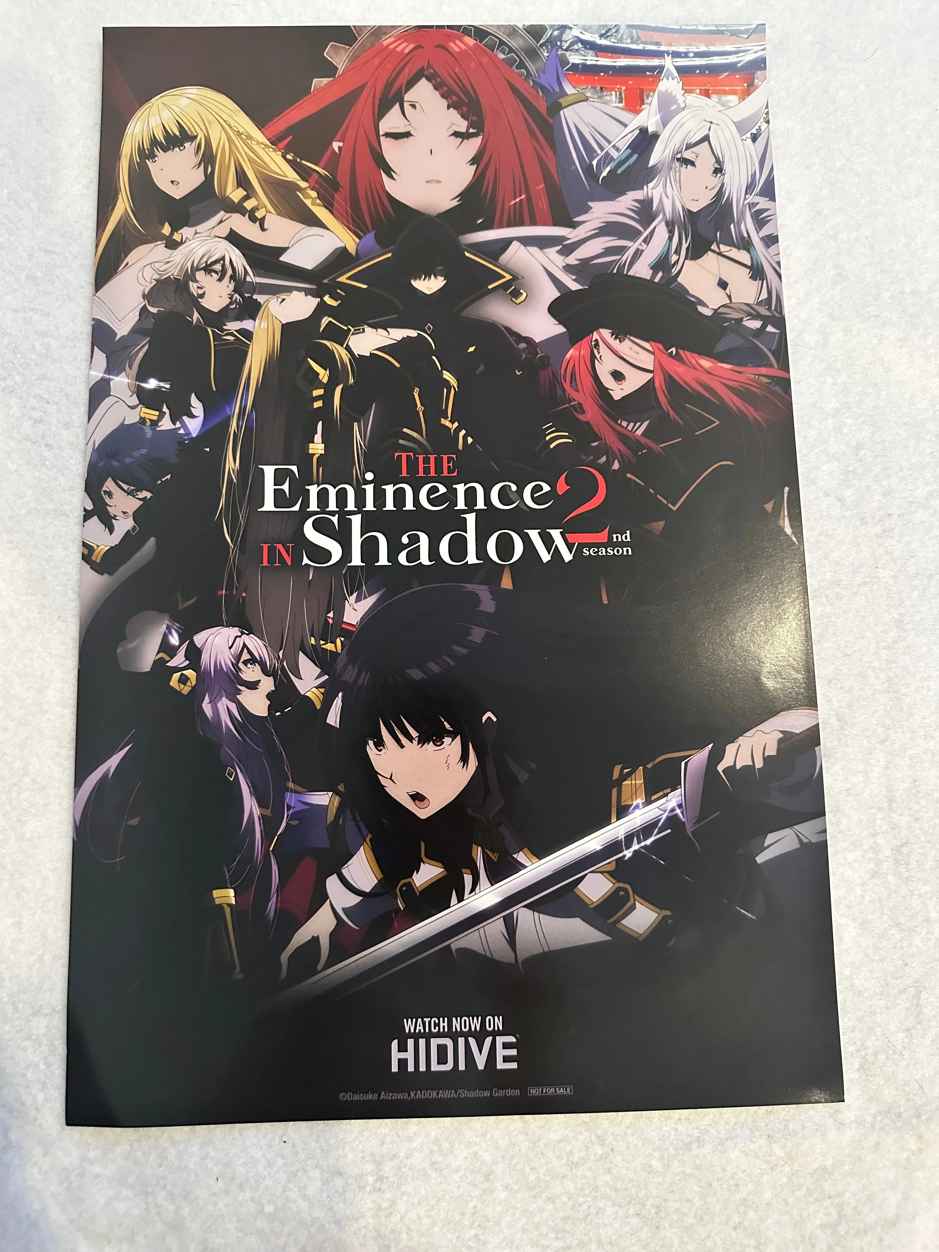 THE EMINENCE IN SHADOW - 11"x17" D/S Original TV Poster NYCC 2023 MINT HIDIVE