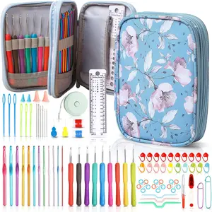 SHAXANO 86-Piece Crochet Hooks Kit with Case, Ergonomic Crochet Needles Weave Yarn Kits DIY Hand Knitting for Beginners & Experienced Crochet Lovers