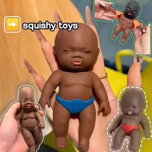 Black Doll Squeeze Toys Cheese Squishy Black Doll Slow-rebound Stress-relief Toy Stress-relieving Squishy Toys For Home