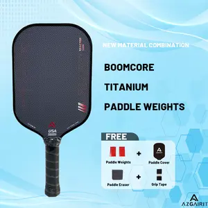 Azgairit Reactor Explosive Power Elongated Shape Player BoomCore 16mm Thickness titanium surface Carbon Fiber Pickleball Paddle