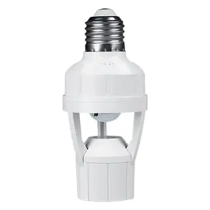 Motion Sensor Light Socket, PIR Motion E26 Screw Bulb Adapter, Adjustable Auto On/Off Night Light Control, Garage Light, for Basement, Pantry Room, Storage Room, Garage Light（Does not include light bulbs）