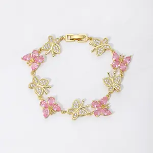 Loveden Colorful Butterfly Bracelet For Women Daily Wear Girls 18k Gold Plated Hypoallergenic Bracelet Charm Jewelry Accessories Christmas New Year gifts