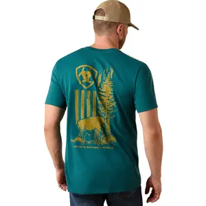 Ariat Men's Bison Wander Flag Mediterranean Classic Fit T-Shirt 10073412