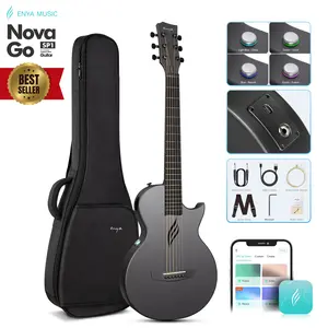 【Enya NOVA GO SP1】 Carbon Fiber Travel Guitar - 35" Acoustic Electric with Smart AcousticPlus Technology, Built-in Effects, USB Recording, Bluetooth Speaker,Beginner Bundle with Gig Bag & Acces Christmas Gift,TikTokShopHolidayHaul