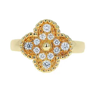 Pre-owned Van Cleef & Arpels Vintage Alhambra Ring Size 51