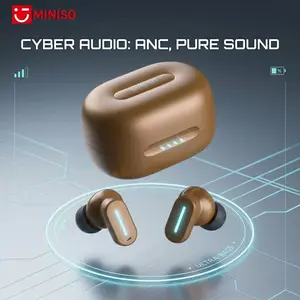 MINISO MS132 True Wireless Earbuds Noise Cancelling Earbuds with  Bass Sound, Bluetooth 6.0 Earphones, In Ear Earbuds, Clear Calls, IP54 Dust & Water resistant, Gaming Bluetooth Headphones，Mini Invisible In Ear Earbuds