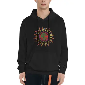 Alice in Chains 1 Print Hoodie, Casual Polyester Knit Fabric Pullover, Loose Fit,  with Kangaroo Pocket