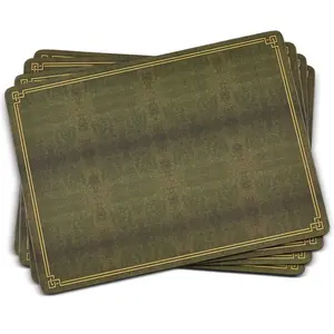 Pimpernel Shagreen Leather Placemats, Set of 4 Faux Leather Dining Table Shields with Cork Backing, Heat Safe & Spill Resistant Table Mats