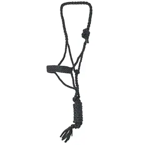 Hilason Braided Nylon Knotted Rope Horse Halter With 8 Ft. Lead Rope Heavy Duty Training Halter