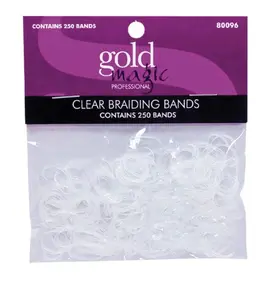 Gold Magic  Professional Clear Braiding Bands Contns 500 Bands