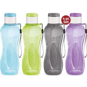 MILTON 4-Pc Reusable Water Bottles Bulk Pack 25 Oz Plastic Bottles with Caps MILTON