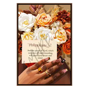 Philippians 4:7 - Smard Black Wall Art Print/ Canvas for Home /Office Decor