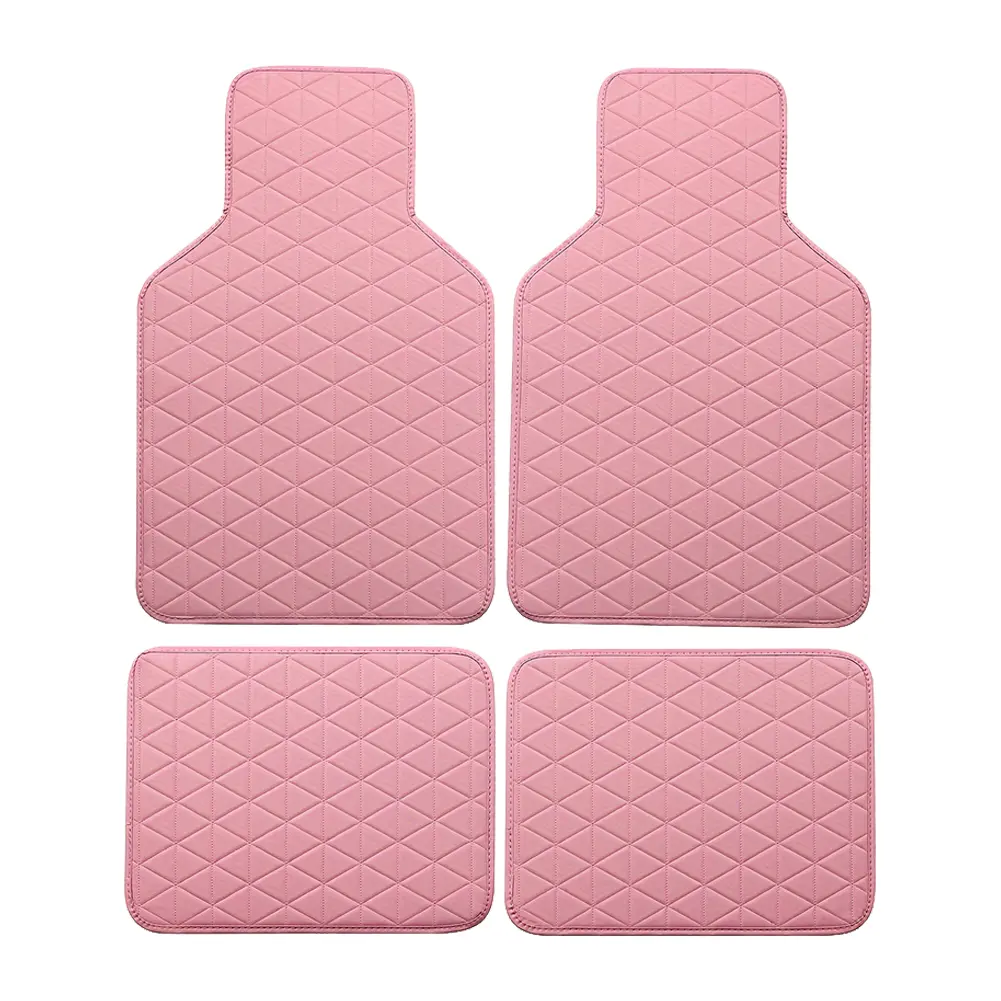 4Pcs Car Front Rear Mats Set PU Leather Car Carpet Mats Waterproof Universal Auto Carpet Car Interior Accessories