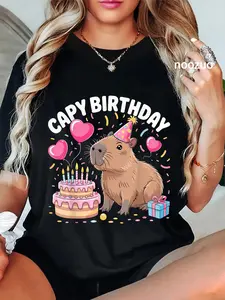 100% Cotton Capybara Capy Birthday Party T-Shirt