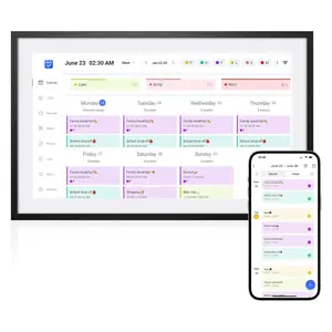 10.1 Inch Smart Digital Calendar – HD Touchscreen Family Planner & Calendar with Chore Chart & Meal Planner (Black White)