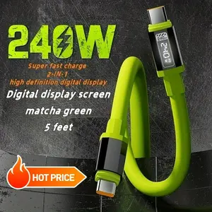 3pcs / USB Type-C Fast Charging Cable 240w, Compatible with Xiaomi Huawei Oppo Vivo iPhone Samsung, Power Adapter Included