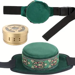 Smokeless Copper Moxa Box, Copper Tank Moxibustion Tool, Moxibustion Box for Neck Knee Waist Shoulder Back Belly, Monthly Comfort: Warmth for Your Belly. Includes 1 Cloth Cover, 1 Copper Box, 53 Moxa Cone. Acupuncture Tool, Moxibustion for