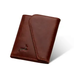 DEERHANDMADE Leather Wallet for Men - Fancy Bifold Handcrafted Mens Wallet with Magnetic closer - Holds 6-10 Cards,1 ID Window, Cash Components Slim Wallet for Men
