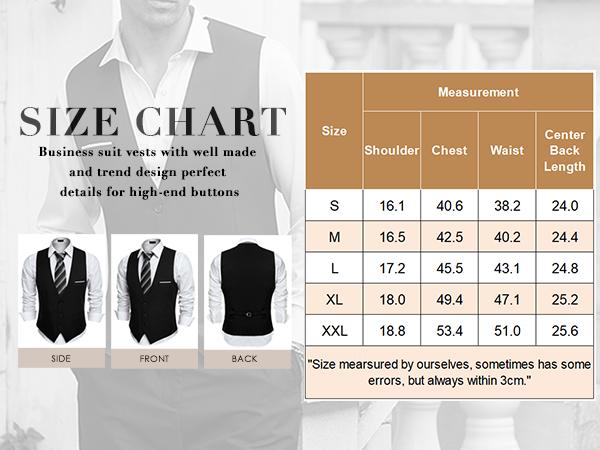 COOFANDY Men's Suit Vest Slim Fit Formal Dress Waistcoat Casual Business Vests for Suit or Tuxedo