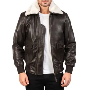 MotorCycleJackets Men's G-1 Bomber Real Sheepskin Leather Jacket