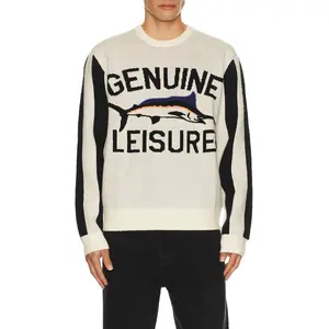 Duvin Design Leisure Sport Crew Knit Sweater in Antique