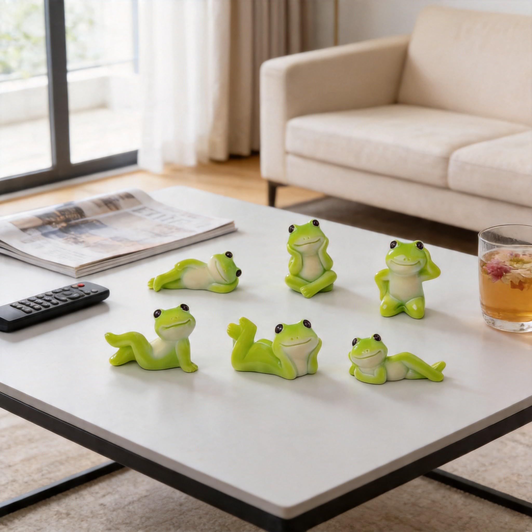 6Pcs Cute Lazy Frog Resin Figurines Set, Miniature Green Frog Ornaments, Cottagecore Aesthetic Desk Decor for Workspace, Micro Landscape Fairy Garden Accessories, DIY Craft Decor & Party Favors for Frog Lovers. 6Pcs Cute Lazy Frog Resin Figurines Set, Miniature Green Frog Ornaments, Cottagecore Aesthetic Desk Decor for Workspace, Micro Landscape Fairy Garden Accessories, DIY Craft Decor & Party Favors for Frog Lovers.