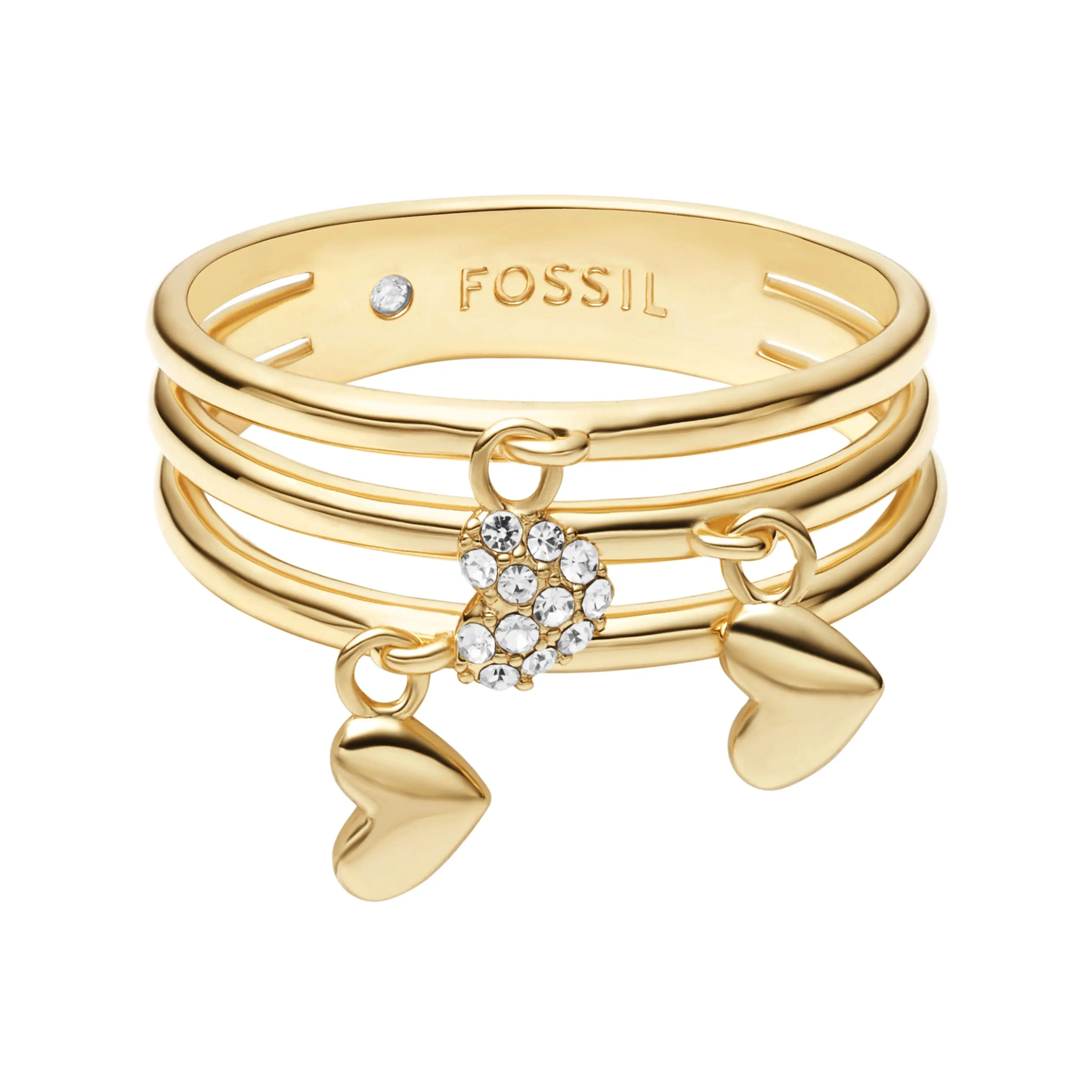 Fossil Women's Sutton Heartbeat Gold-Tone Brass Prestack Ring, JA7304710 Fossil Women's Sutton Heartbeat Gold-Tone Brass Prestack Ring, JA7304710