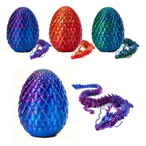 2-Piece Set, 3D Printed Dragon Egg Model, 4.3 Inch Egg + 12 Inch Dragon, Home Desktop Decoration Ornaments, Jointed, Perfect for Easter & Festive Gifts!